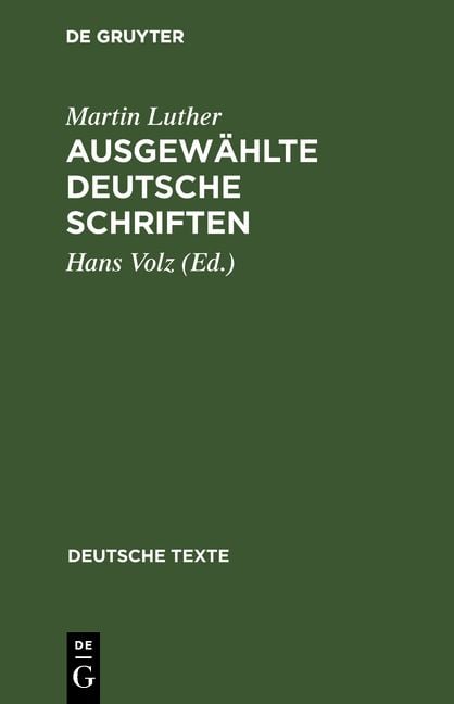 Produktbild: Ausgew&auml;hlte deutsche Schriften