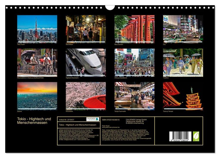 Produktbild: Tokio - Hightech und Menschenmassen (Wandkalender 2026 DIN A3 quer), CALVENDO Monatskalender