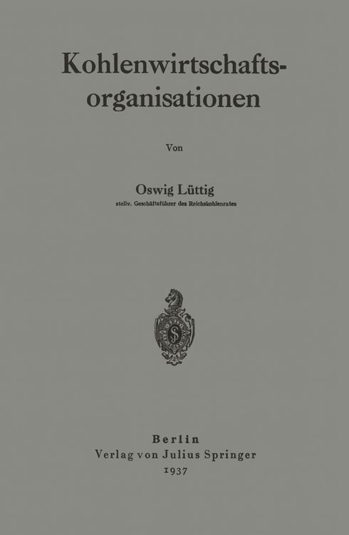 Produktbild: Kohlenwirtschaftsorganisationen
