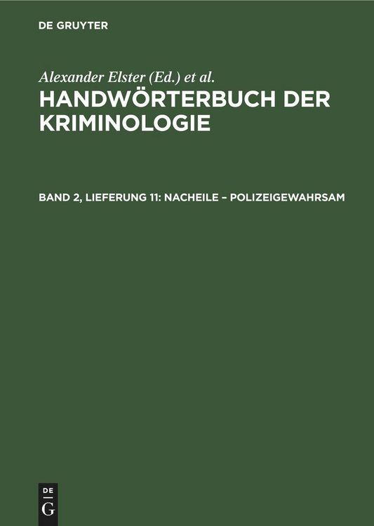 Produktbild: Nacheile - Polizeigewahrsam
