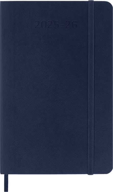 Produktbild: Moleskine 18 Monate Wochen Notizkalender 2025/2026, Pocket/A6, 1 Wo = 1 Seite, rechts linierte Seite, Weicher Einband, Saphir
