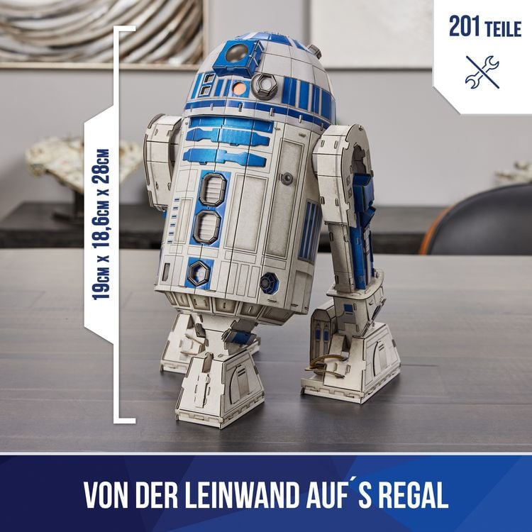 Produktbild: 4D Build - Star Wars R2-D2 - detailreiches 3D-Puzzle, 201 Teile, ab 12 Jahren