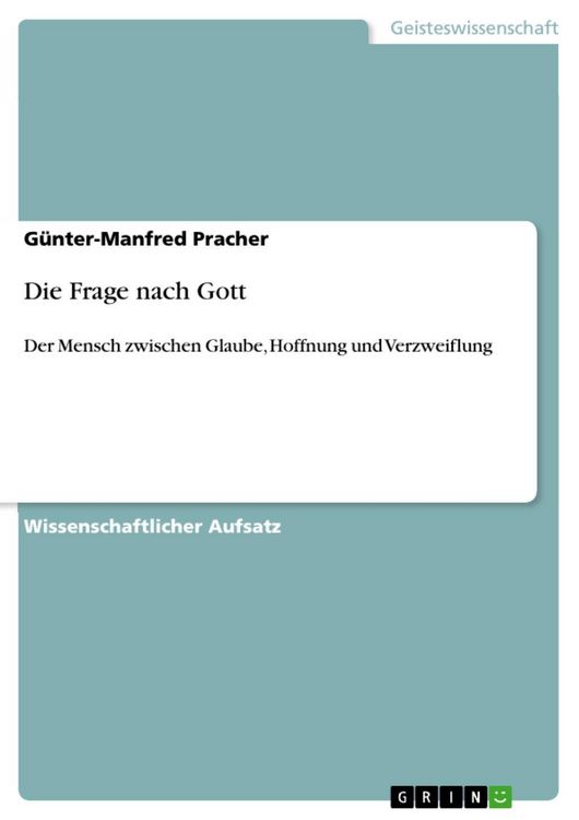 Produktbild: Die Frage nach Gott