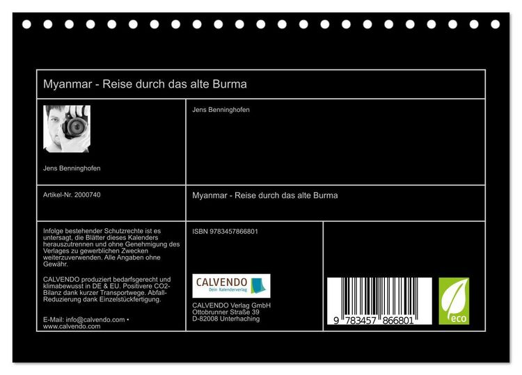 Produktbild: Myanmar - Reise durch das alte Burma (Tischkalender 2026 DIN A5 quer), CALVENDO Monatskalender