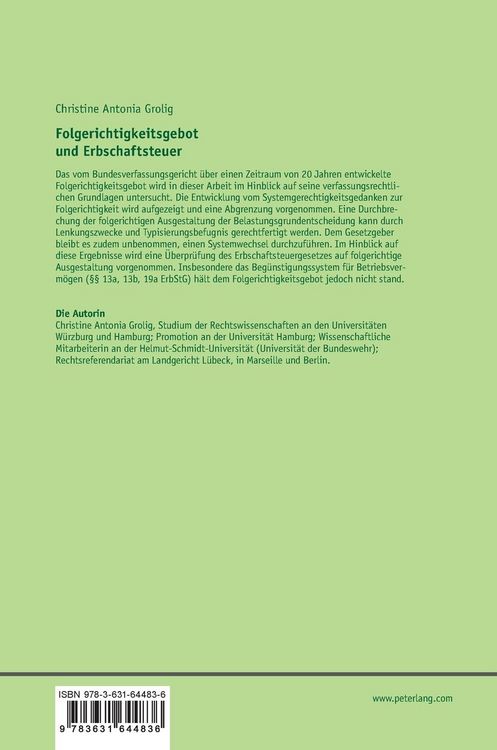 Produktbild: Folgerichtigkeitsgebot und Erbschaftsteuer