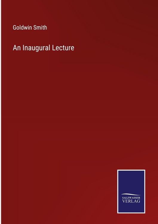 Produktbild: An Inaugural Lecture