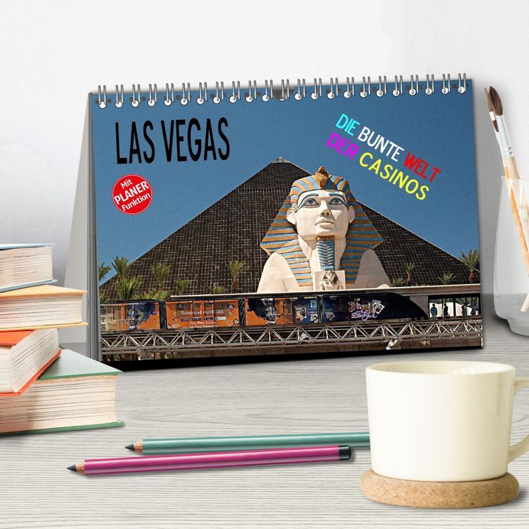 Produktbild: Las Vegas - Die bunte Welt der Casinos (Tischkalender 2026 DIN A5 quer), CALVENDO Monatskalender