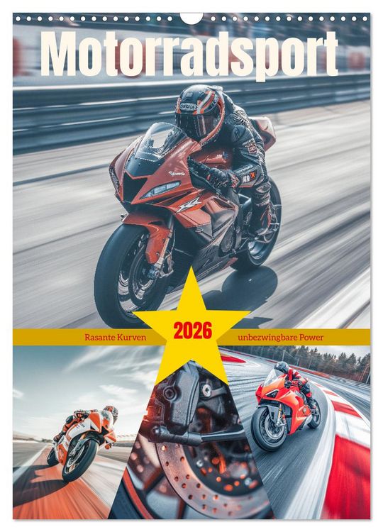 Produktbild: Motorradsport (Wandkalender 2026 DIN A3 hoch), CALVENDO Monatskalender