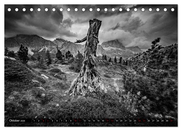 Produktbild: Dramatik in SW (Tischkalender 2026 DIN A5 quer), CALVENDO Monatskalender