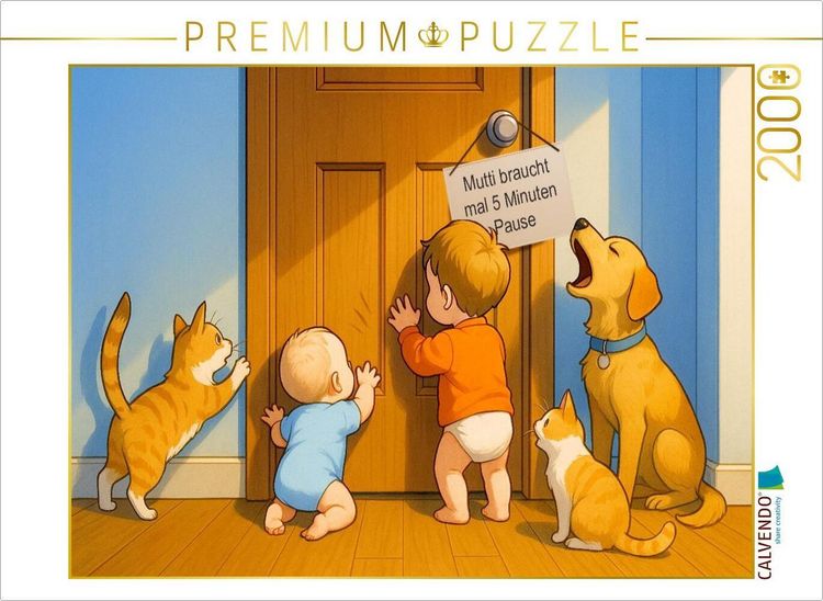 Produktbild: CALVENDO Puzzle Wenn Mutti mal kurz auf Toilette ist | 2000 Teile Lege-Gr&ouml;&szlig;e 90x67cm Foto-Puzzle f&uuml;r gl&uuml;ckliche Stunden