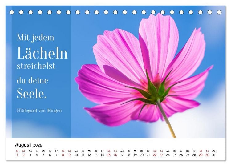 Produktbild: Lebensweisheiten, motivierende Spr&uuml;che und kluge Zitate mit Bildern der Natur (Tischkalender 2026 DIN A5 quer), CALVENDO Monatskalender