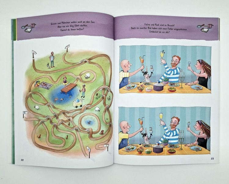 Produktbild: Grimm und M&ouml;hrchen &ndash; Das zeselige Mitmachbuch f&uuml;r graue und bunte Tage