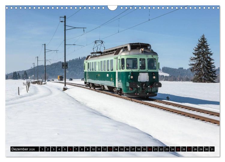 Produktbild: Eisenbahn-Nostalgie - Oldtimer auf Schweizer Schienen (Wandkalender 2026 DIN A3 quer), CALVENDO Monatskalender