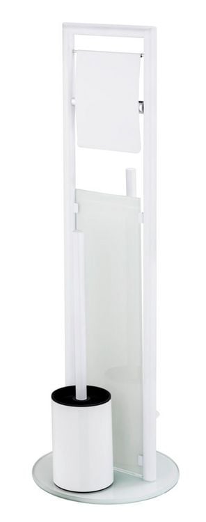 Produktbild: Stand WC-Garnitur Mod. Ravina Wei&szlig;, 3-in-1 Funktion mit Ersatzrollenhalter