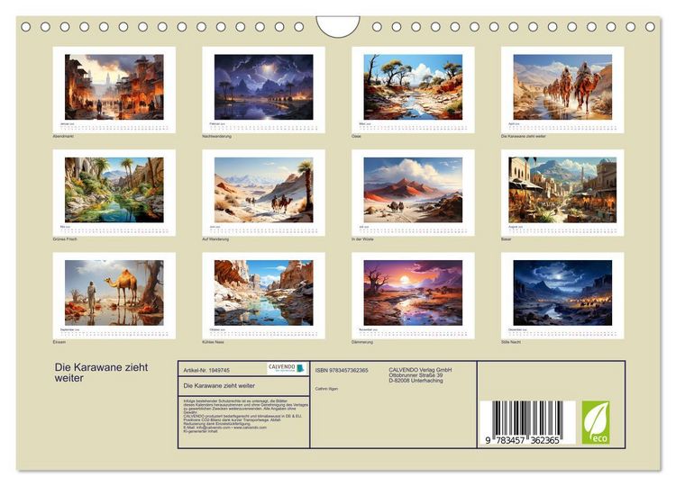 Produktbild: Die Karawane zieht weiter (Wandkalender 2026 DIN A4 quer), CALVENDO Monatskalender