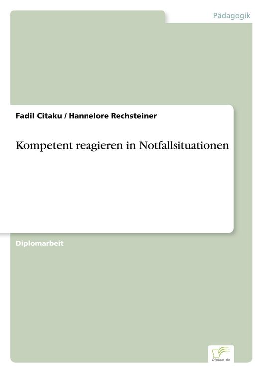 Produktbild: Kompetent reagieren in Notfallsituationen
