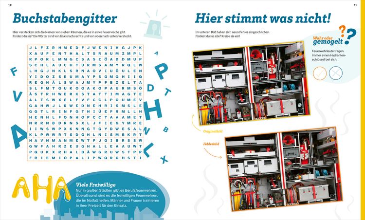 Produktbild: WAS IST WAS R&auml;tseln und Stickern: Feuerwehr