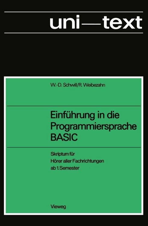 Produktbild: Einf&uuml;hrung in die Programmiersprache BASIC