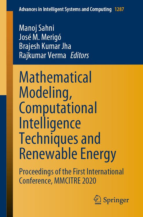 Produktbild: Mathematical Modeling, Computational Intelligence Techniques and Renewable Energy