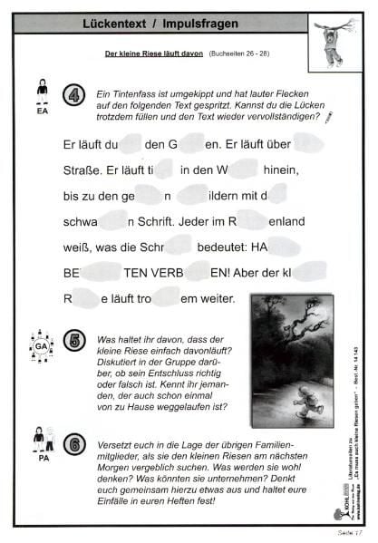 Produktbild: Es muss auch kleine Riesen geben - Literaturseiten