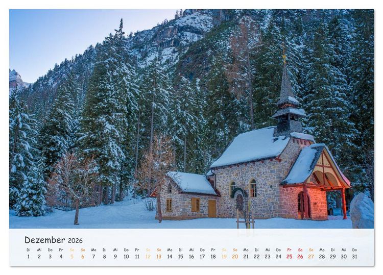 Produktbild: Pragser Wildsee - Traumziel in den Dolomiten (Tischkalender 2026 DIN A5 quer), CALVENDO Monatskalender