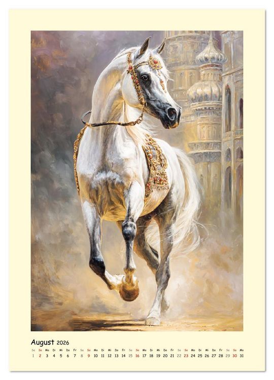 Produktbild: Seelen aus W&uuml;stengold. Anmut und Poesie der Araberpferde (Wandkalender 2026 DIN A4 hoch), CALVENDO Monatskalender