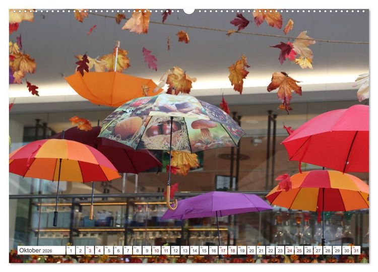 Produktbild: Umbrella Skies - Farbenfrohe Schirme (hochwertiger Premium Wandkalender 2026 DIN A2 quer), Kunstdruck in Hochglanz