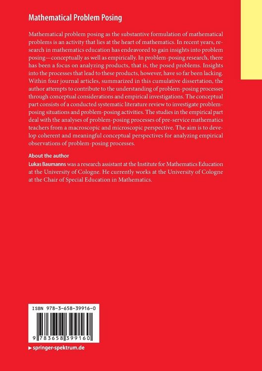 Produktbild: Mathematical Problem Posing