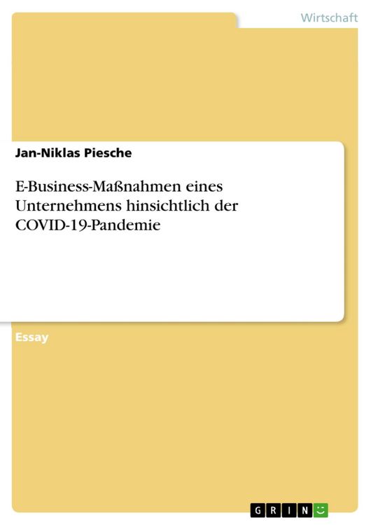 Produktbild: E-Business-Ma&szlig;nahmen eines Unternehmens hinsichtlich der COVID-19-Pandemie