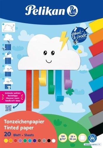 Produktbild: Pelikan Tonpapier Block 20 Blatt 23x33cm Rainbow