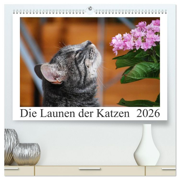 Produktbild: Die Launen der Katzen 2026 (hochwertiger Premium Wandkalender 2026 DIN A2 quer), Kunstdruck in Hochglanz