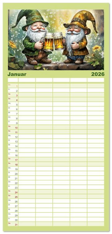Produktbild: Familienplaner 2026 - Wichtelwelten - Ein Jahr im Verborgenen mit 5 Spalten (Wandkalender, 21 x 45 cm) CALVENDO