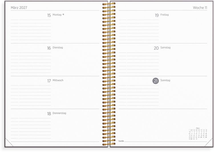 Produktbild: Organizer & Notes A5 26/27 Weinrot