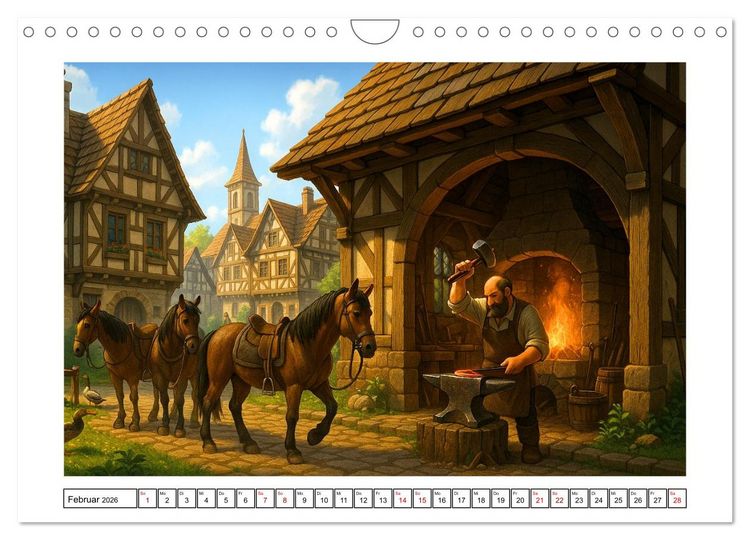 Produktbild: Farbenfrohes Mittelalter (Wandkalender 2026 DIN A4 quer), CALVENDO Monatskalender