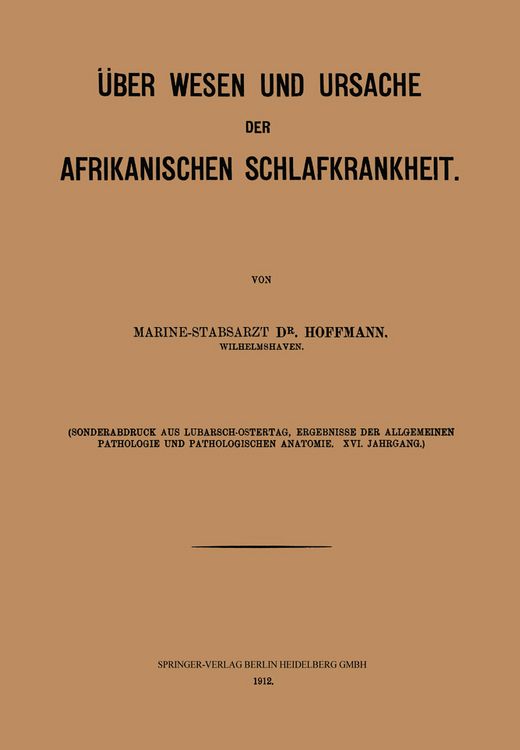 Produktbild: &Uuml;ber Wesen und Ursache der afrikanischen Schlafkrankheit