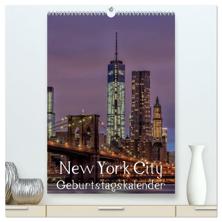 Produktbild: New York City Geburtstagskalender (hochwertiger Premium Wandkalender 2026 DIN A2 hoch), Kunstdruck in Hochglanz