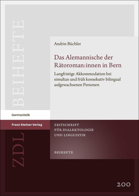 Produktbild: Das Alemannische der R&auml;toroman:innen in Bern