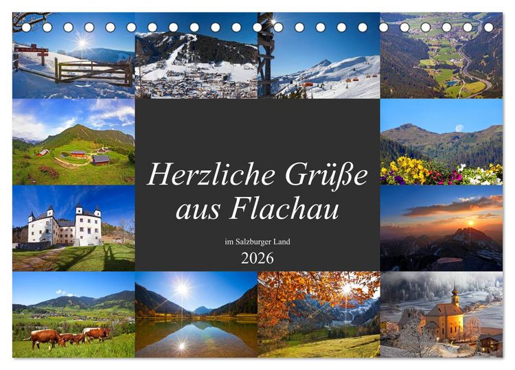 Produktbild: Herzliche Gr&uuml;&szlig;e aus Flachau (Tischkalender 2026 DIN A5 quer), CALVENDO Monatskalender