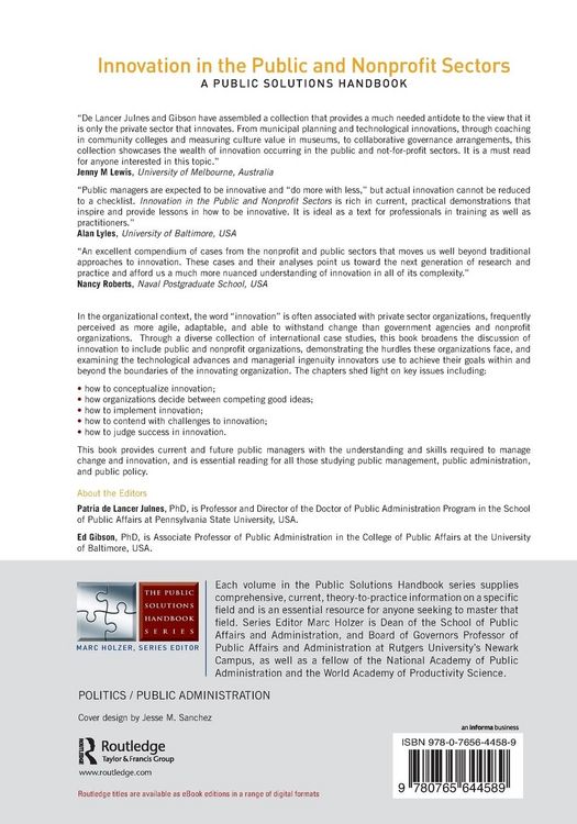 Produktbild: Innovation in the Public and Nonprofit Sectors