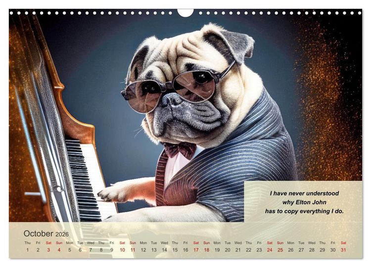 Produktbild: Great fun for pug lovers (Wall Calendar 2026 DIN A3 landscape), CALVENDO 12 Month Wall Calendar