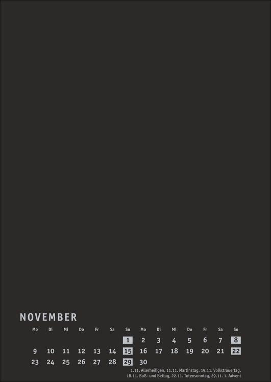 Produktbild: Premium-Bastelkalender schwarz A4 2026