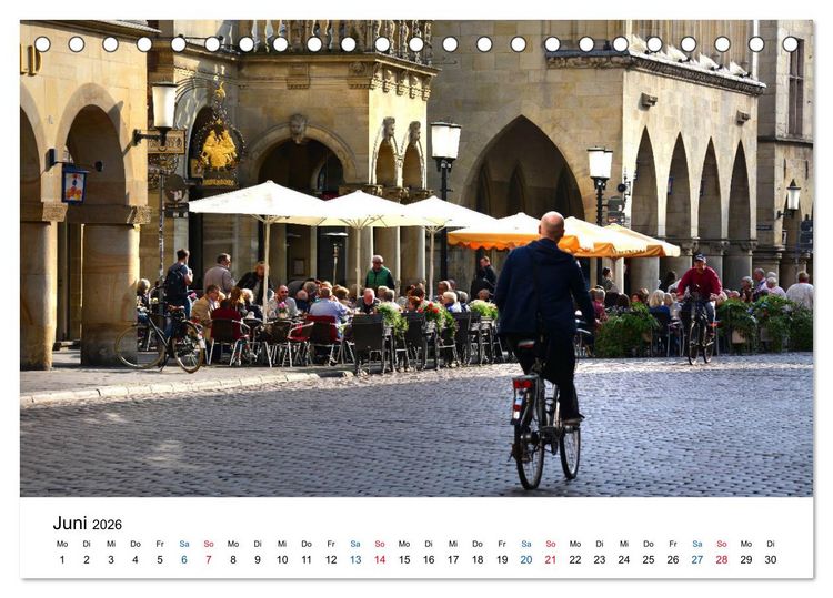 Produktbild: M&uuml;nster - die liebenswerte Fahrradstadt (Tischkalender 2026 DIN A5 quer), CALVENDO Monatskalender