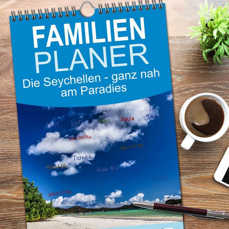 Produktbild: Familienplaner 2026 - Die Seychellen - ganz nah am Paradies mit 5 Spalten (Wandkalender, 21 x 45 cm) CALVENDO