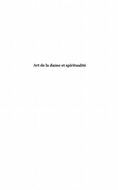 Produktbild: Art de la danse et spiritualite