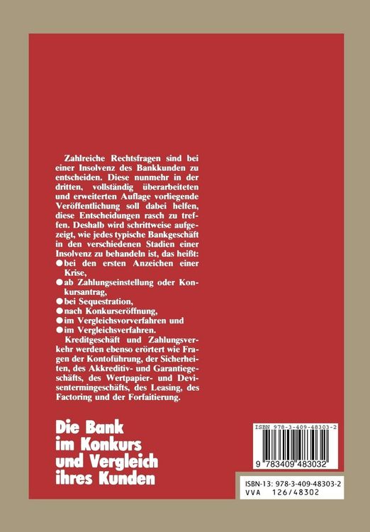 Produktbild: Die Bank im Konkurs und Vergleich ihres Kunden