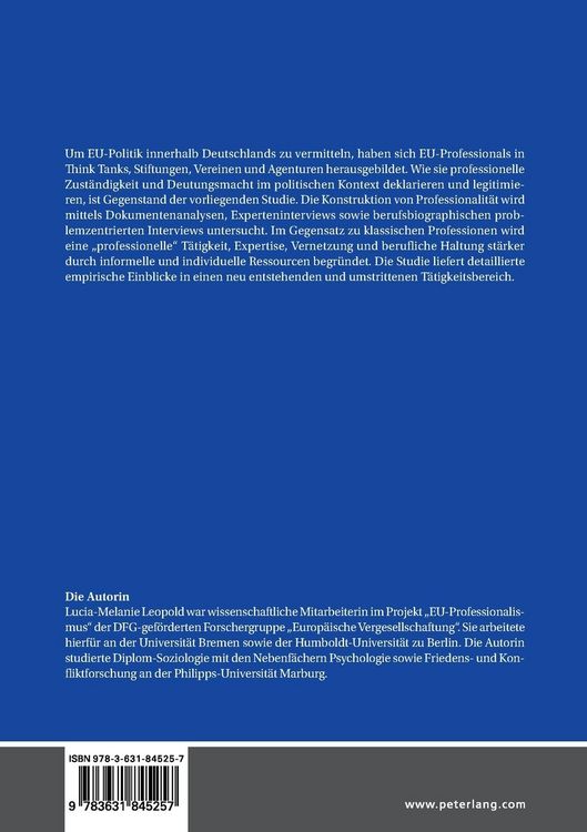 Produktbild: Konstruktion von Professionalit&auml;t in der EU-Politikvermittlung
