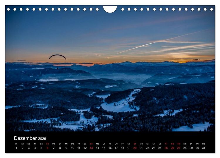 Produktbild: Paragliding - zwischen Himmel und Erde (Wandkalender 2026 DIN A4 quer), CALVENDO Monatskalender
