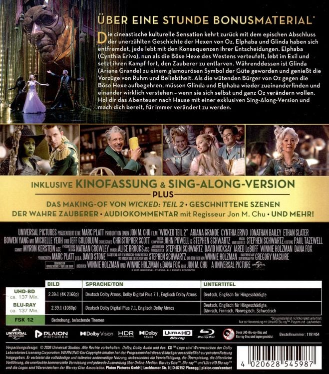Produktbild: Wicked: Teil 2 (4K Ultra HD) (+ Blu-ray)