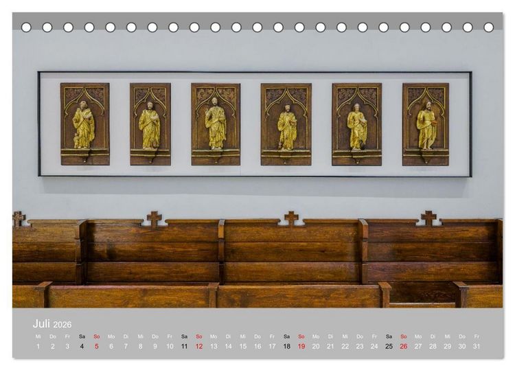 Produktbild: Backnang - Panoramablicke in die Stiftskirche (Tischkalender 2026 DIN A5 quer), CALVENDO Monatskalender