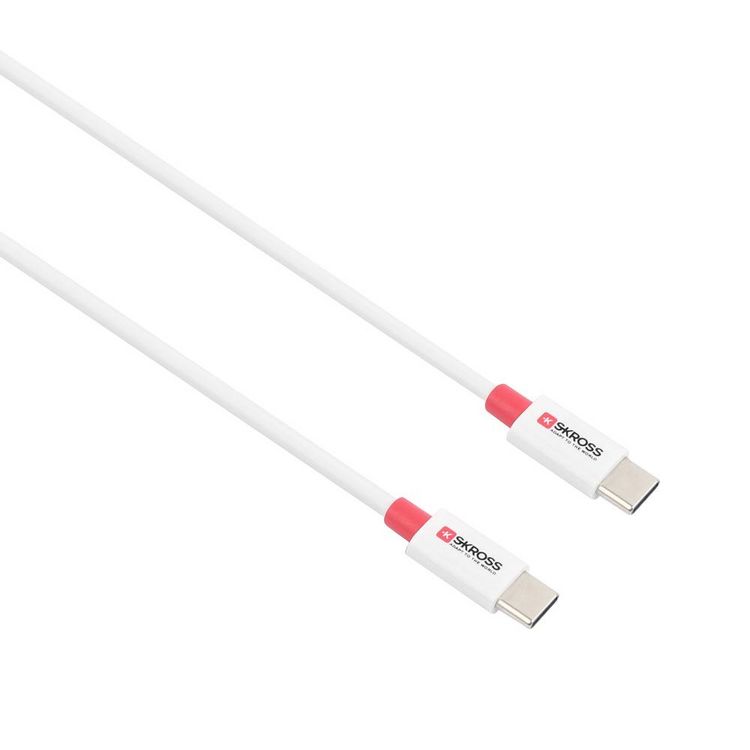 Produktbild: Skross USB-Kabel USB 2.0 USB-C&reg; Stecker, USB-C&reg; Stecker 1.20m Wei&szlig; Rund SKCA0008C-C120CN